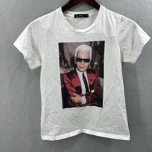 KARL LAGERFELD x Rose Hartman Shirt Womens XS Photo Rare Limited Distressed